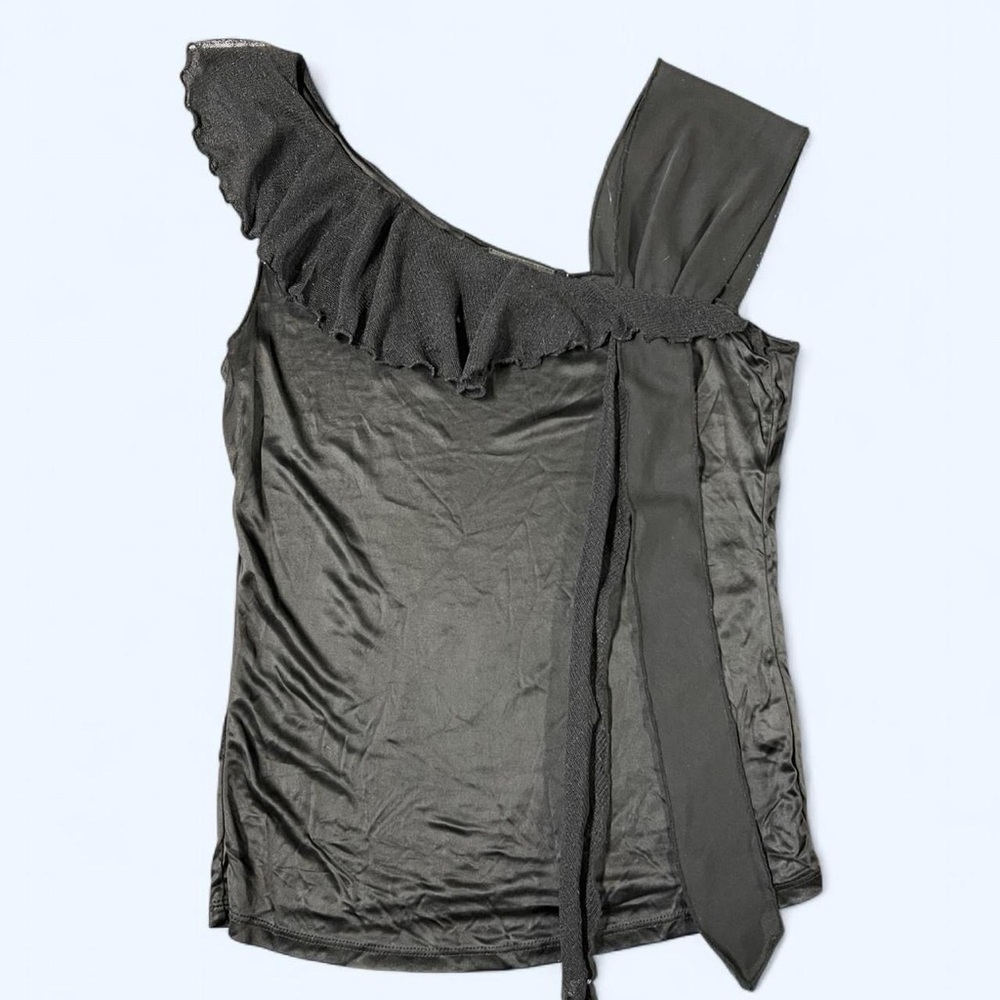 Y2k Black Top Asymmetrical Ruffle The Limited Whimsygoth Fairy Small Grunge Goth